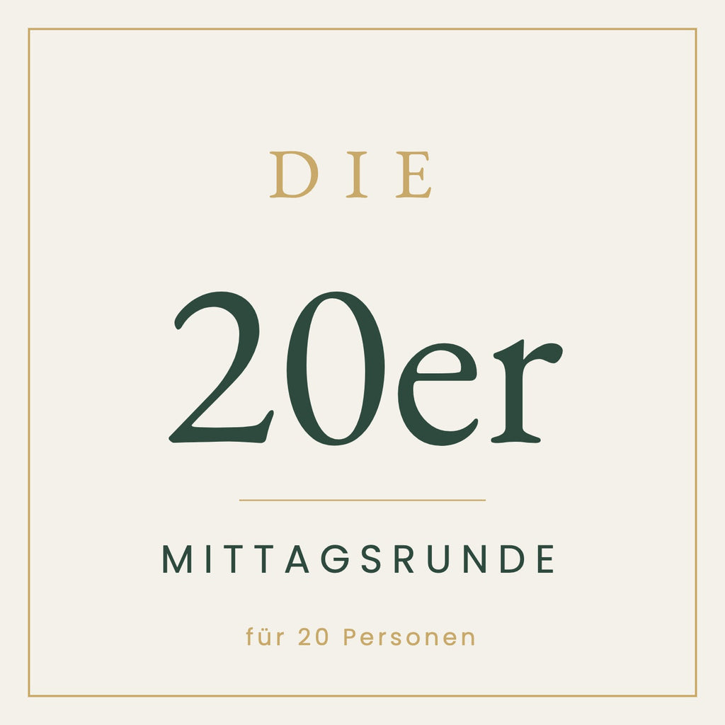 Die 20er Mittagsrunde, Mittagessen Catering für 20 Personen