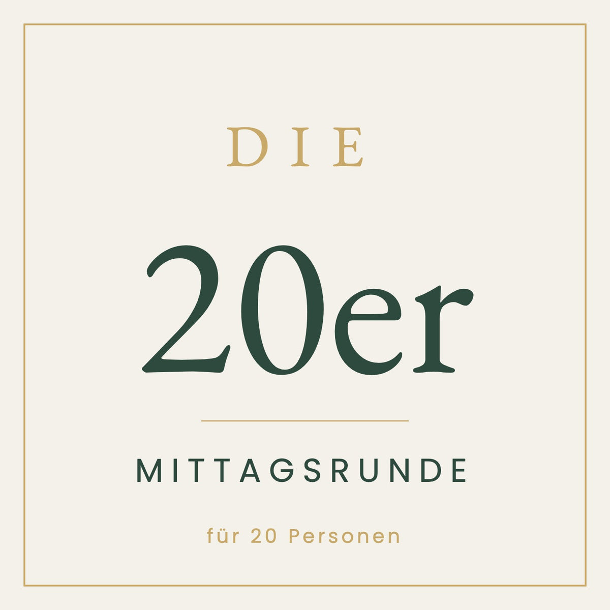 Die 20er Mittagsrunde, Mittagessen Catering für 20 Personen
