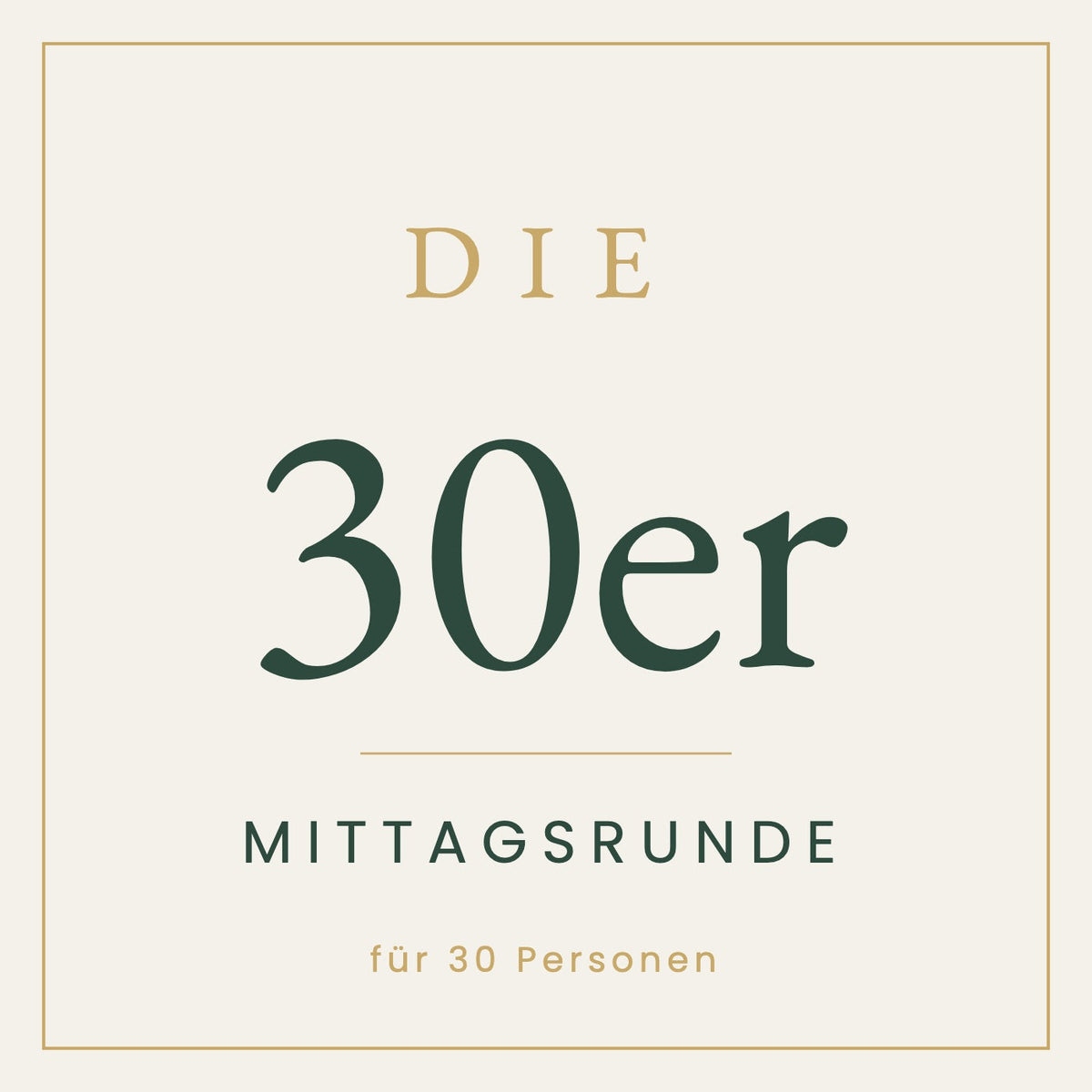 Die 30er Mittagsrunde, Mittagessen Catering für 30 Personen